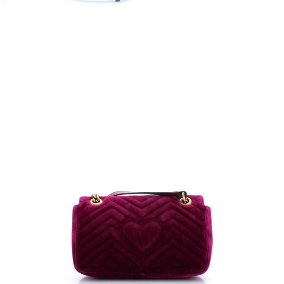 Gucci Small GG Marmont Flap Bag Matelasse Velvet - Picture 3 of 6